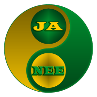 Ja Nee - Yin Yang - Green & Gold